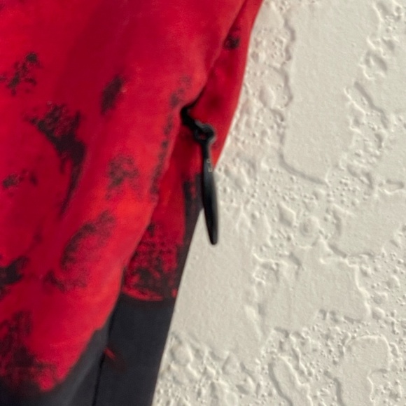 Moda International NWT Floral 100% Silk Wrap Dress Size 10 Black & Red Witchy - Picture 13 of 16